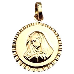Ciondolo della Madonna in oro giallo 18 carati #23185