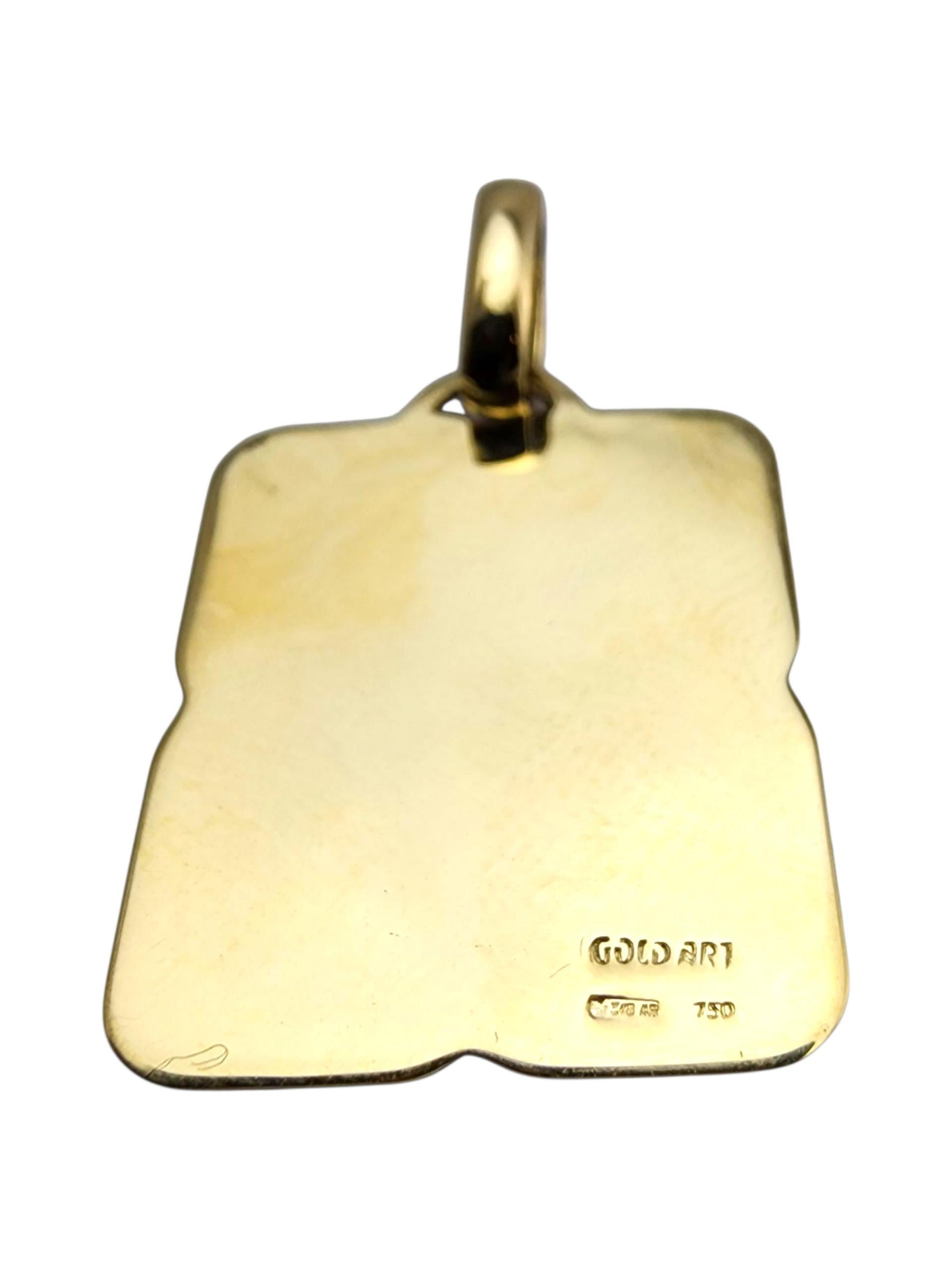 Pendentif Sainte Mère en or jaune 18 carats #23674 en vente 1