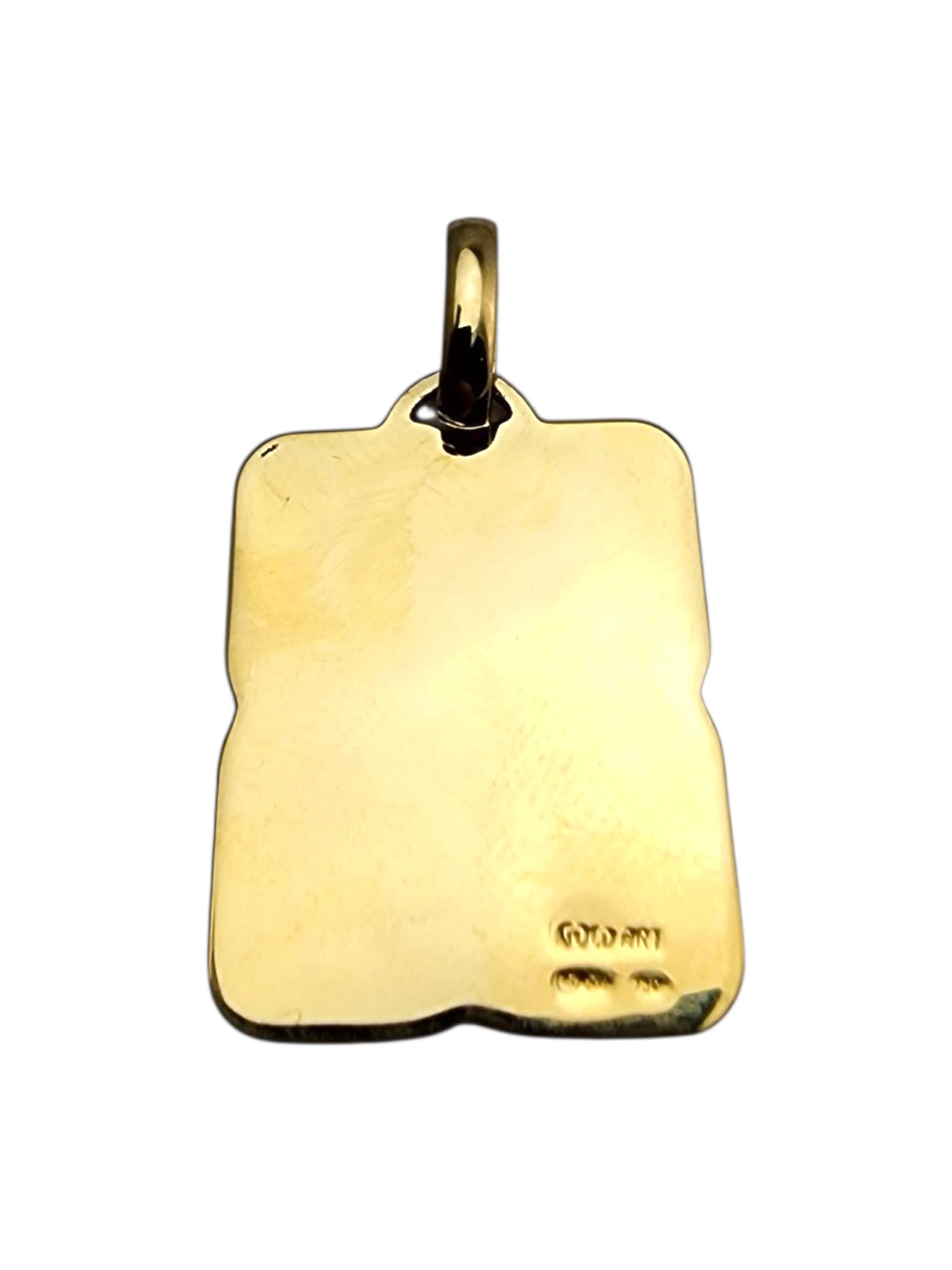 Pendentif Sainte Mère en or jaune 18 carats #23674 en vente 4