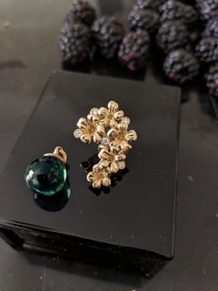Eighteen Karat Yellow Gold Blossom Transformer Brooch with Diamonds