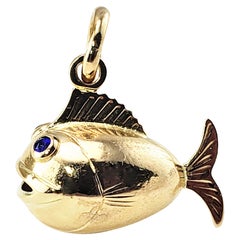 Vintage 18 Karat Yellow Gold Blowfish Charm