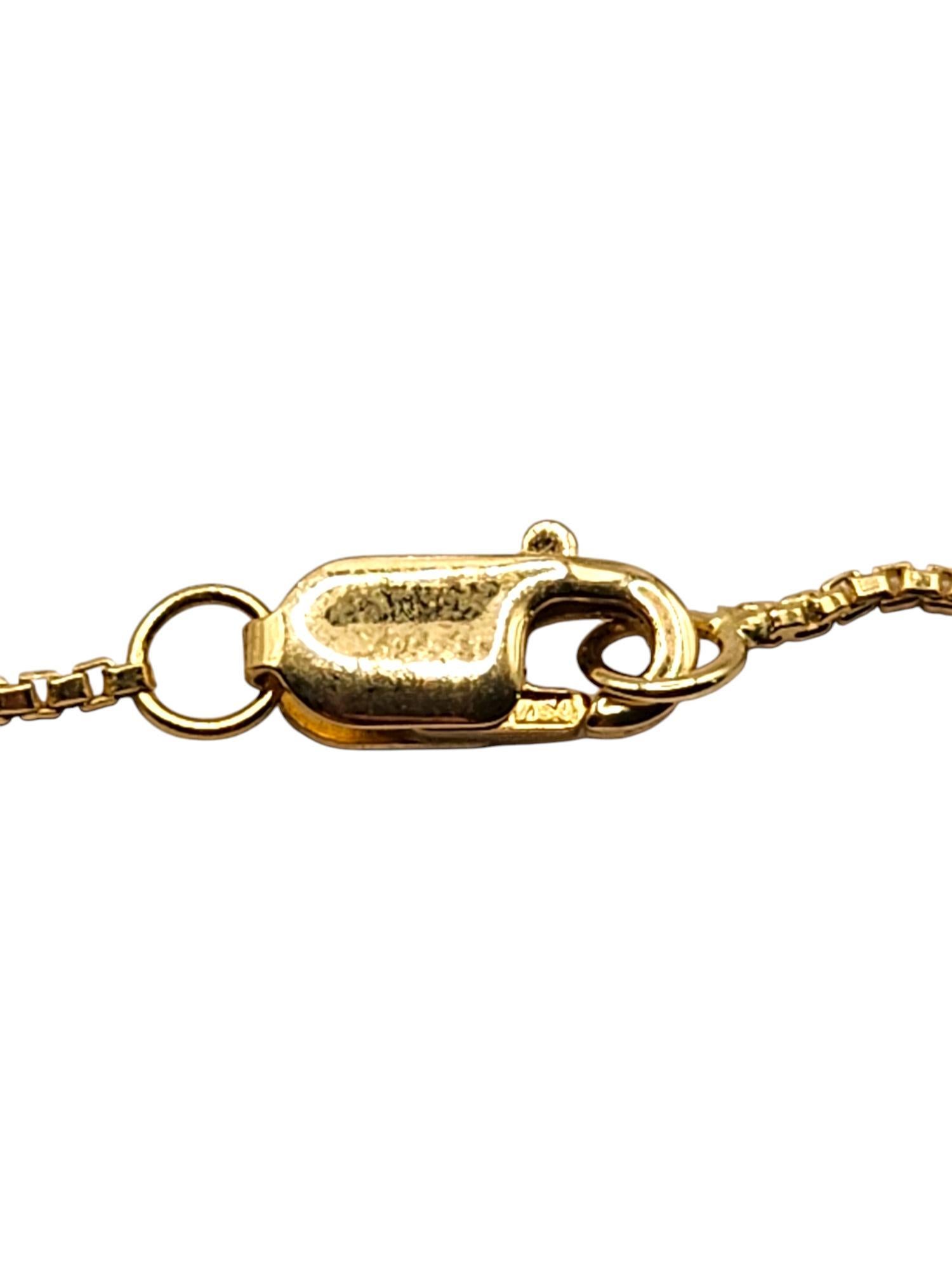 18 Karat Gelbgold Blaue facettierte Stein-Halskette mit Lünette #19980 Damen im Angebot