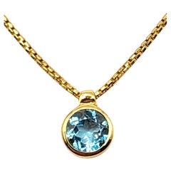 Collana in oro giallo 18 carati con pietra sfaccettata A. Stone #19980