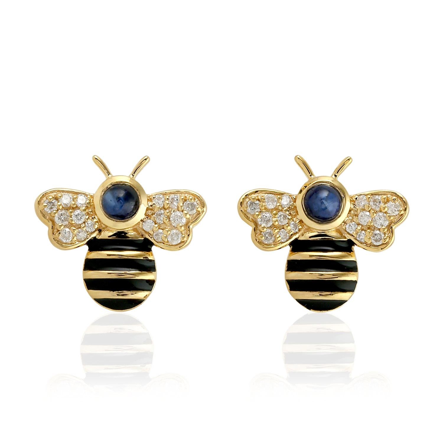 bumble bee gold earrings