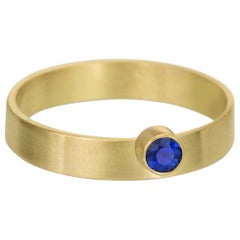18 Karat Yellow Gold Blue Sapphire Ring by Kyla Katz