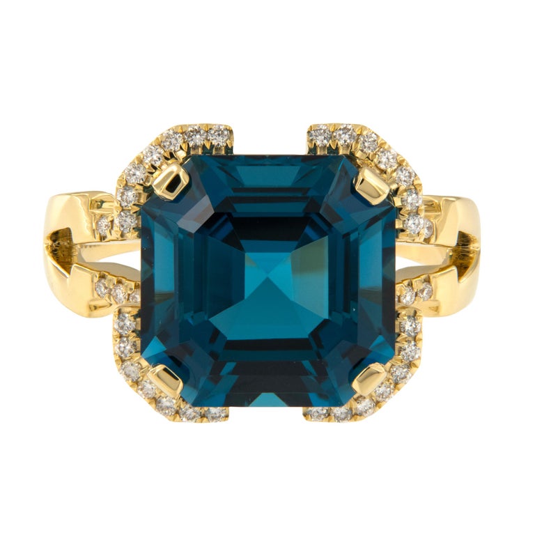 Blue Topaz & 18k Gold Gossip Ring main image 1