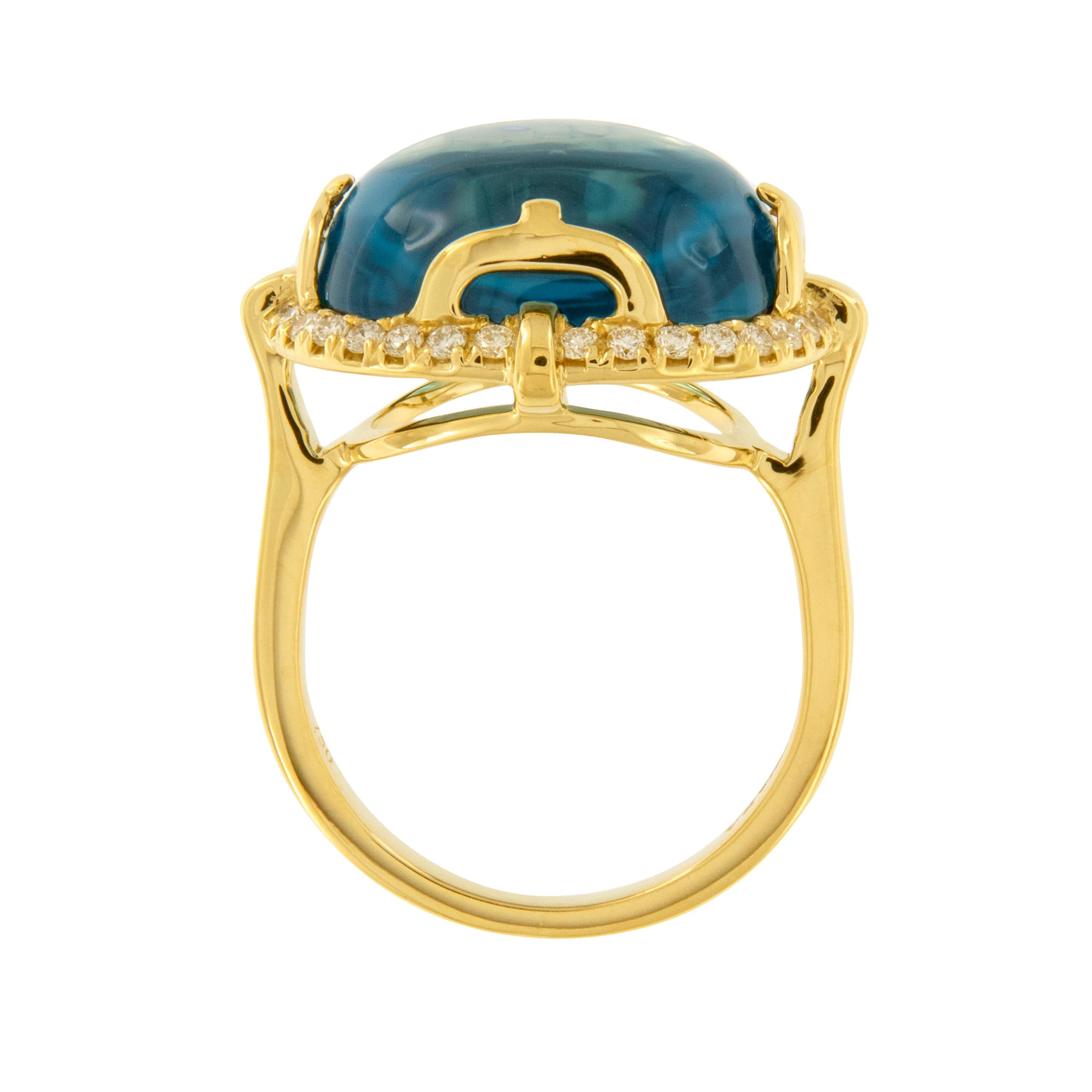 Be the Rock Star that you are wearing this ring! Like the music, the Rock ‘n Roll collection is electric in color with silhouettes that may bring out the rock star in you! Expertly crafted in 18 karat yellow gold with 0.34 Cttw diamonds that set the