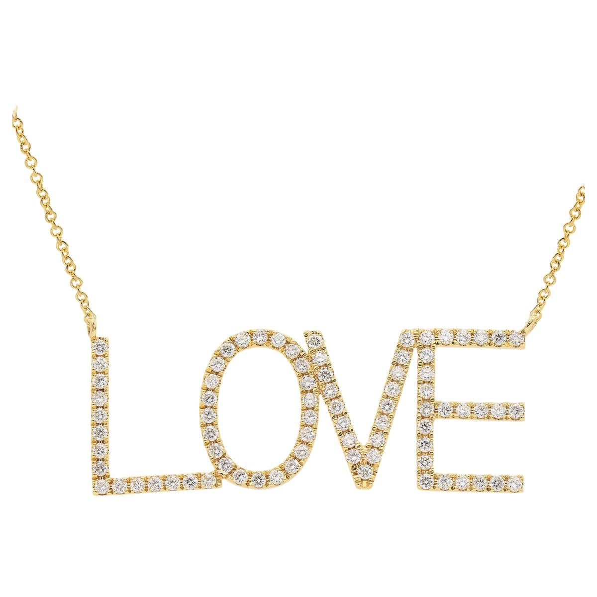 18 Karat Gelbgold Bold LOVE Halskette im Angebot