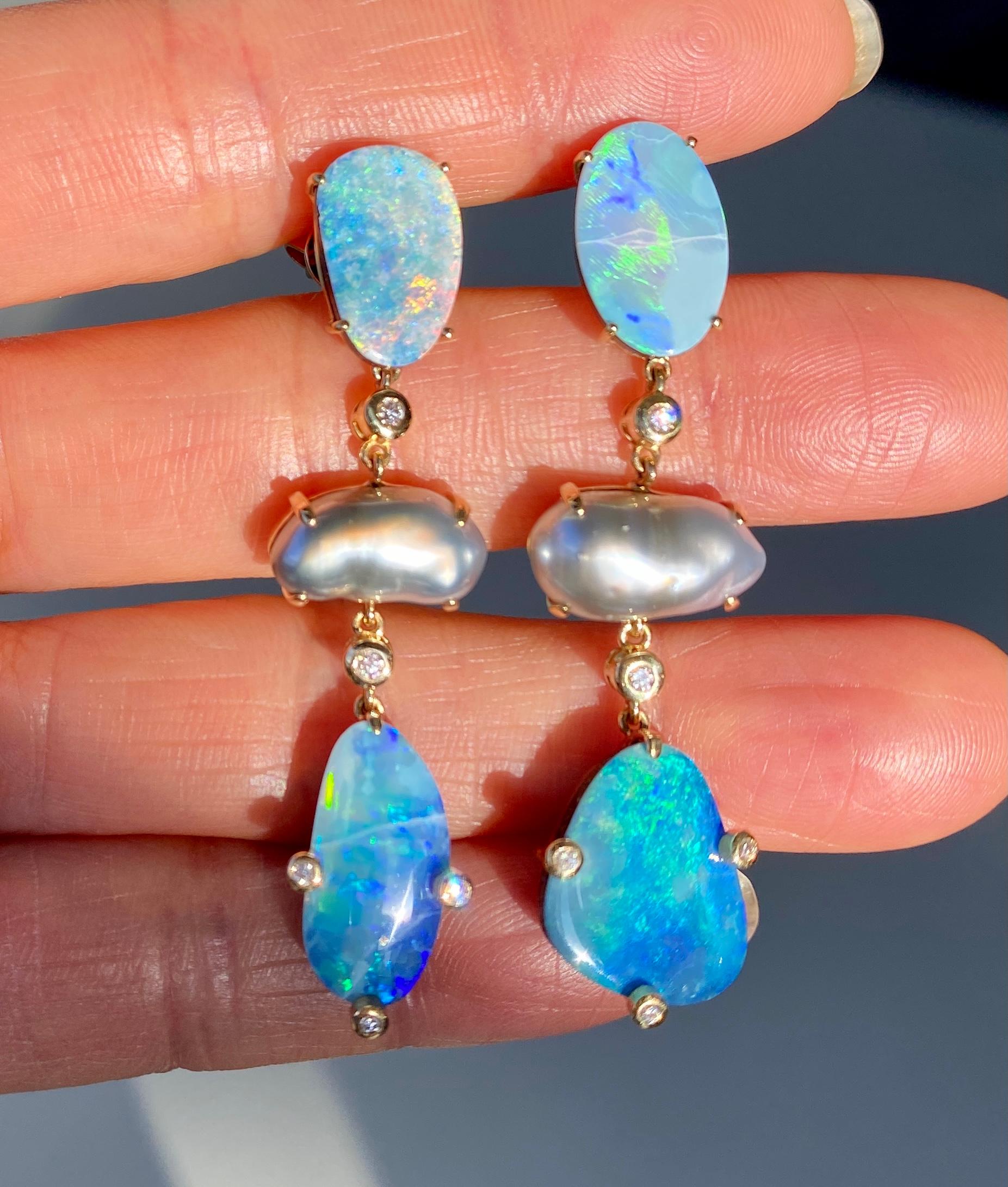 opal earrings dangle