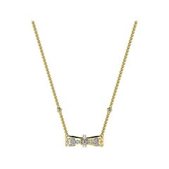 18 Karat Yellow Gold Bow-Tie Diamond Necklace '1/5 Carat'