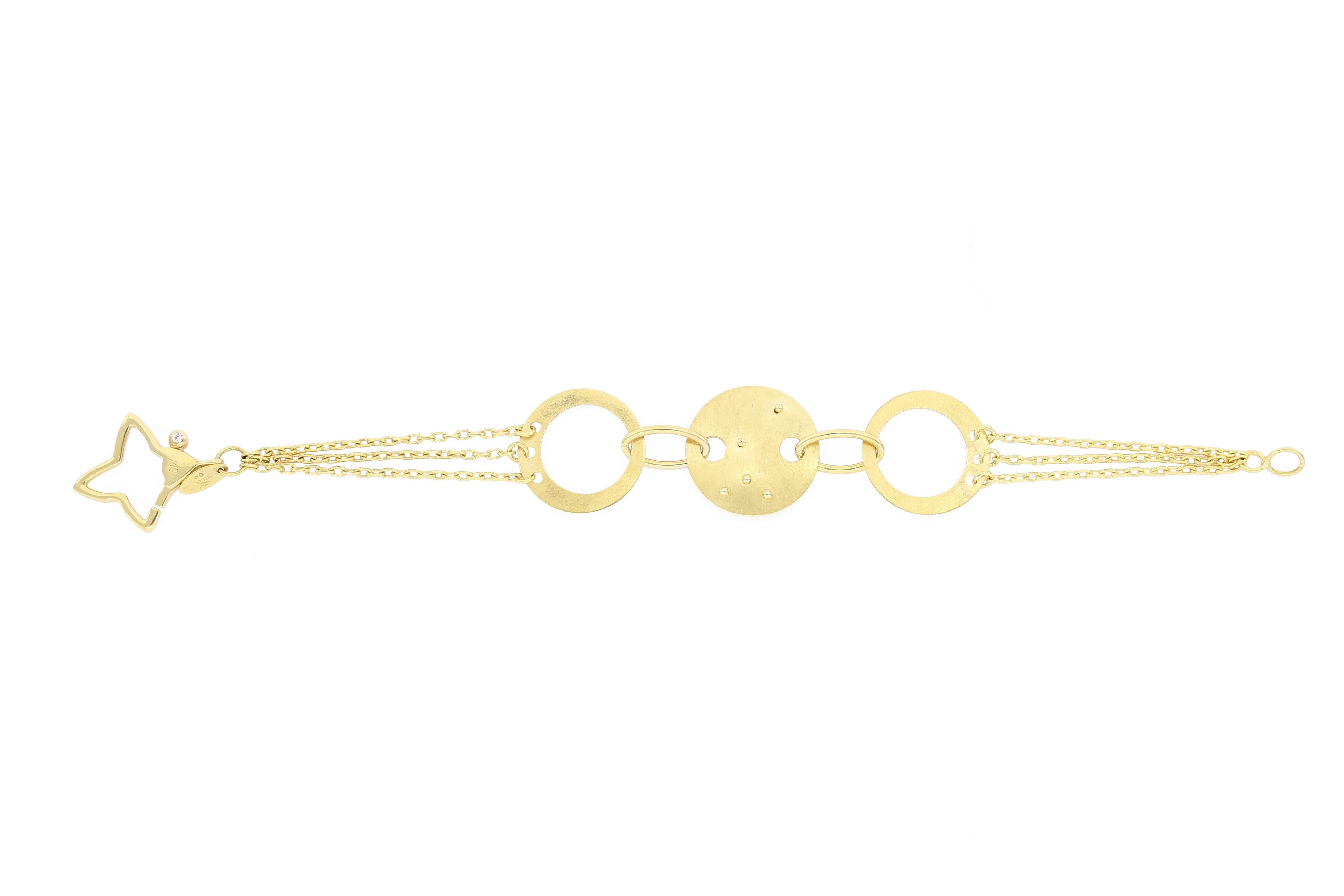 Contemporary 18 Karat Yellow Gold Bracelet For Sale