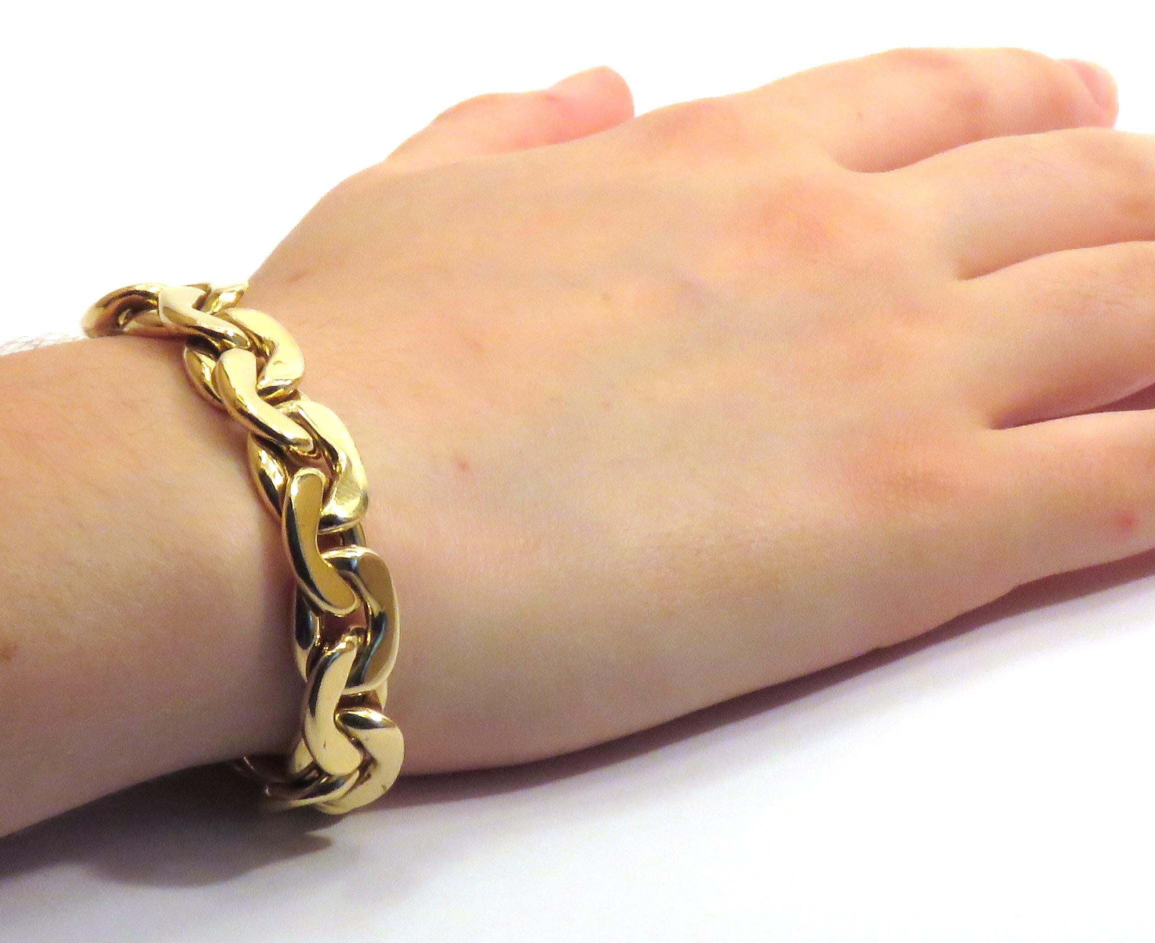 Contemporary 18 Karat Yellow Gold Groumette Bracelet Handcraft in Italy by Botta Gioielli For Sale