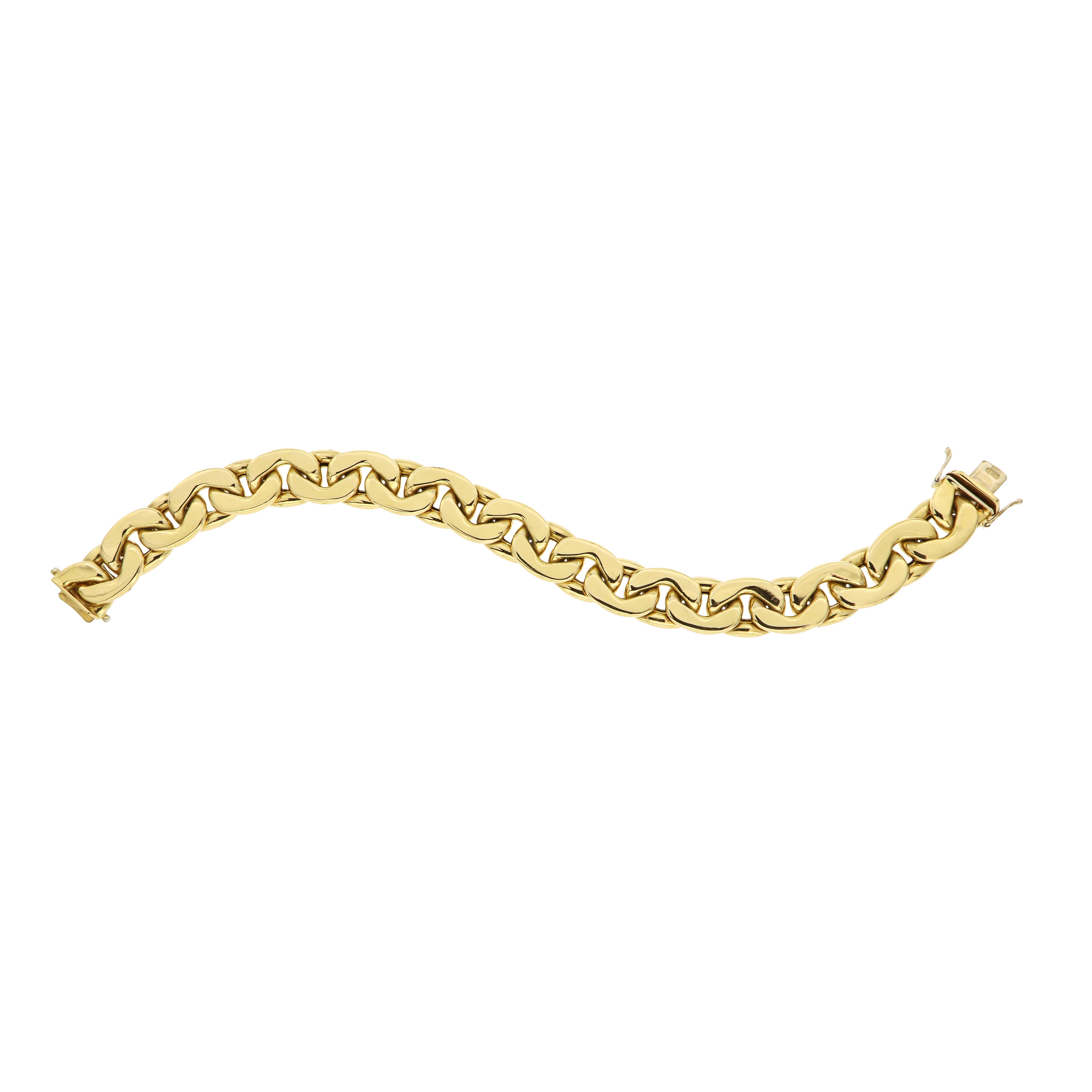 18 Karat Yellow Gold Groumette Bracelet Handcraft in Italy by Botta Gioielli For Sale