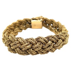 Retro 18 Karat Yellow Gold Bracelet with Braided Pattern