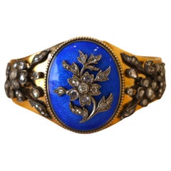 18-karat yellow gold bracelet with enamel and diamonds