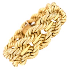 Vintage 18 Karat Yellow Gold Braid Design Bracelet