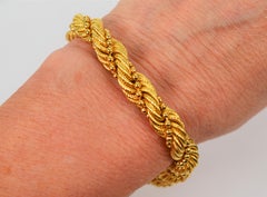 Braided Twist Rope 18 Karat Yellow Gold Bracelet