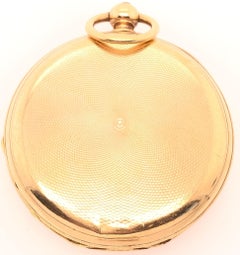 18 Karat Yellow Gold Breguet Paris Key Wind Pocket Watch Medallion Style