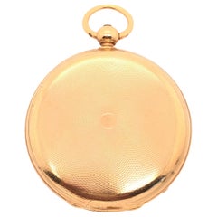 18 Karat Yellow Gold Breguet Paris Key Wind Pocket Watch Medallion Style