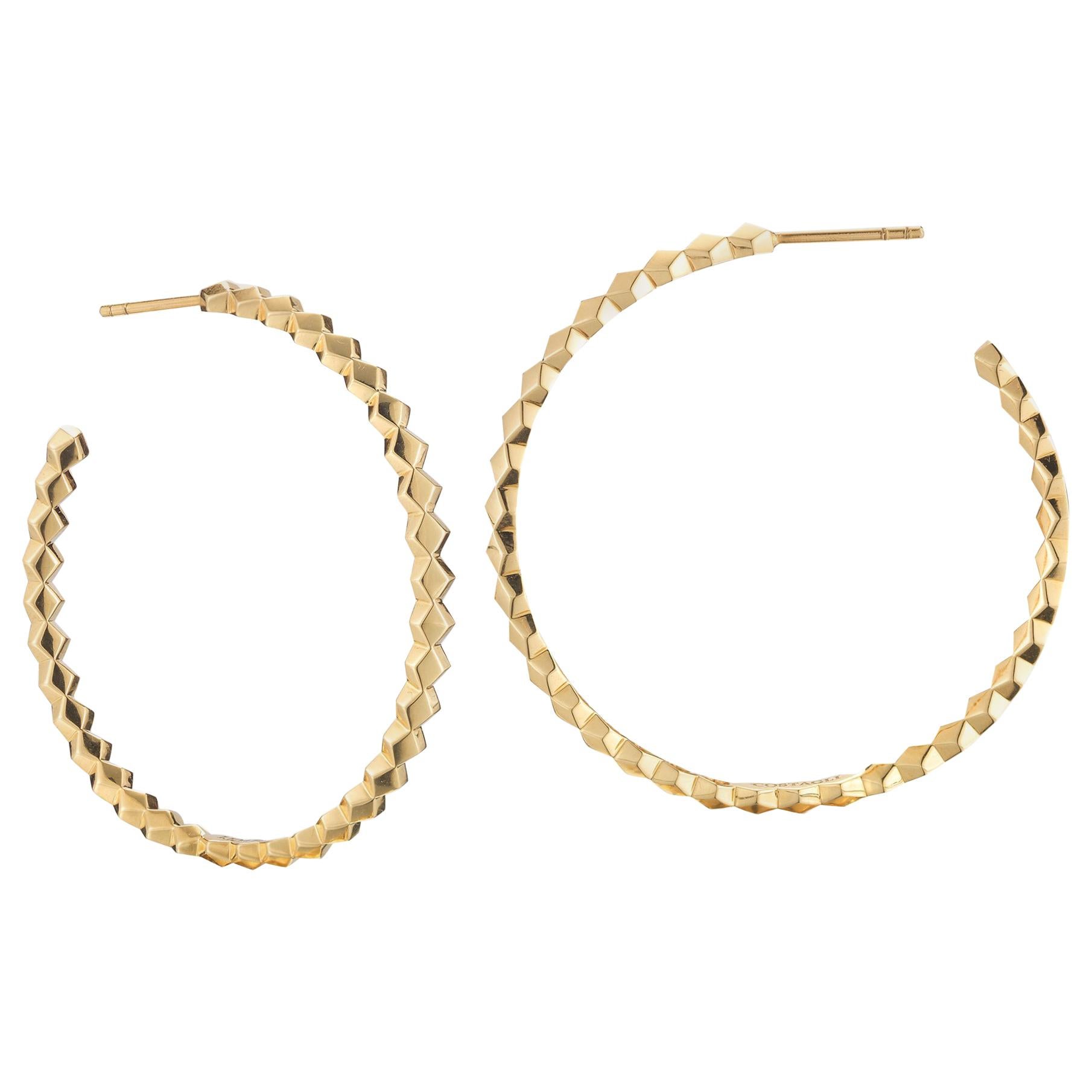 Paolo Costagli 18 Karat Yellow Gold Brillante Hoop Earrings, Grande