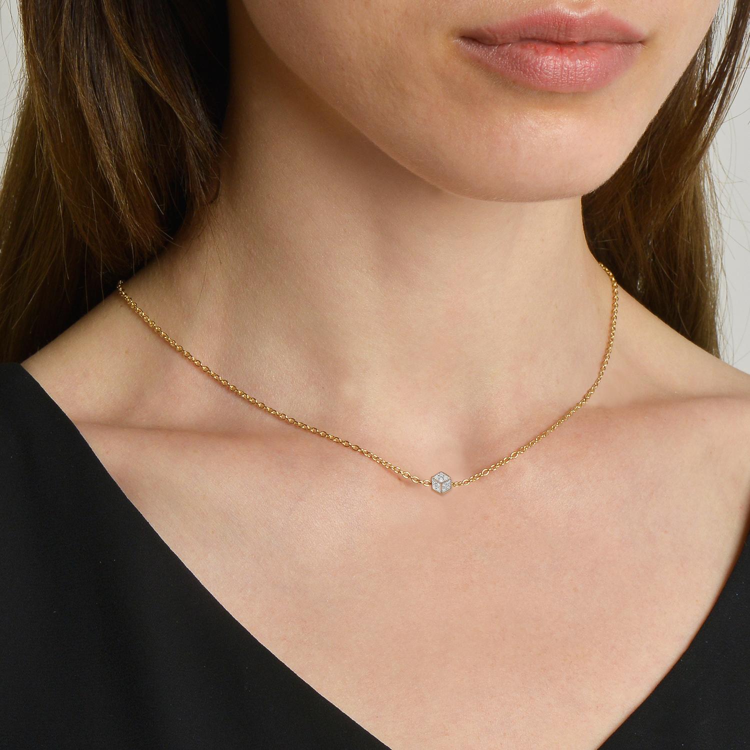 Contemporary Paolo Costagli 18 Karat Yellow Gold Brillante 'Natalie' Diamond Pendant Necklace For Sale