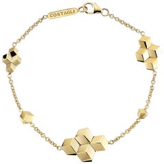 Paolo Costagli 18 Karat Yellow Gold Brillante Station Bracelet