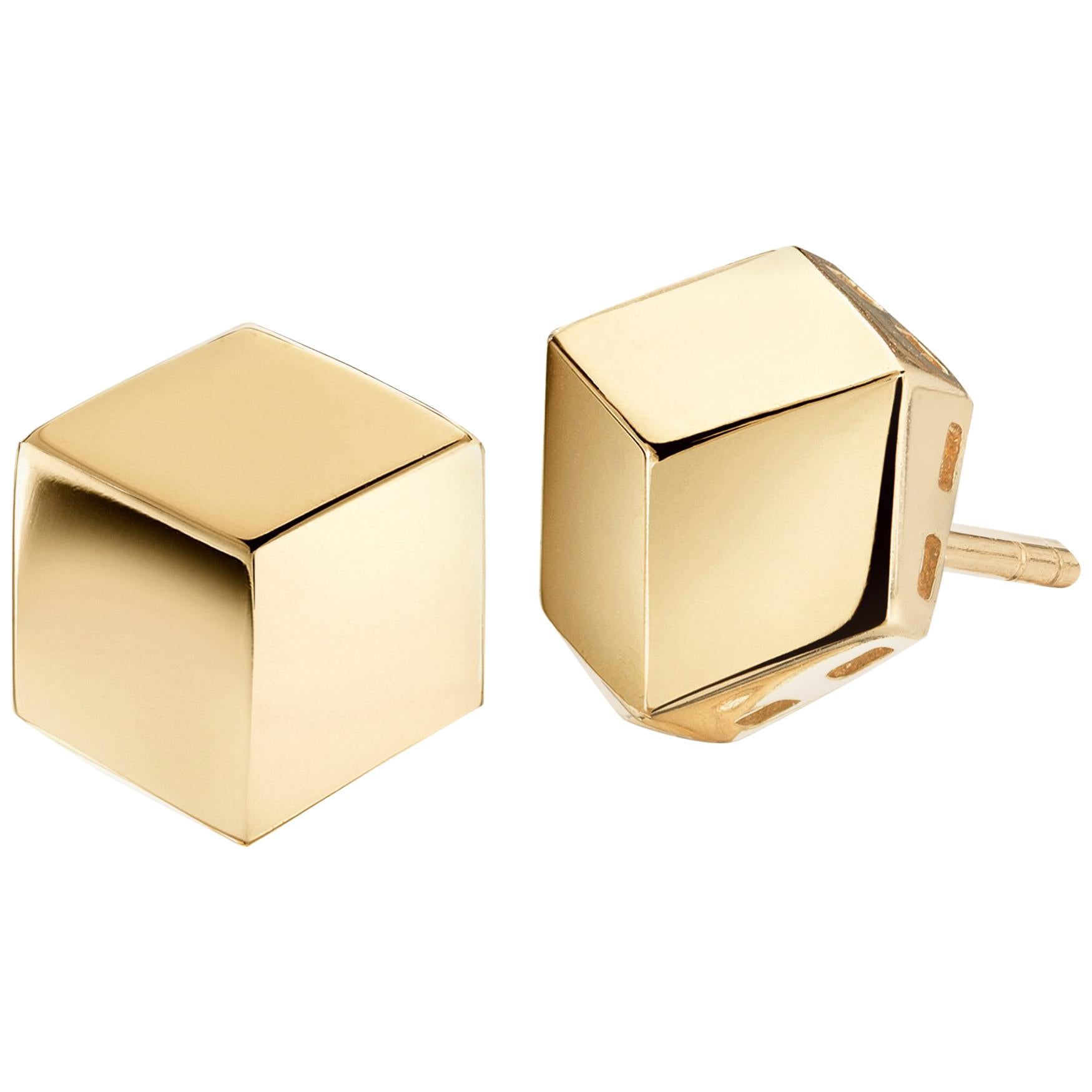 Paolo Costagli 18 Karat Yellow Gold Brillante Stud Earrings, Grande