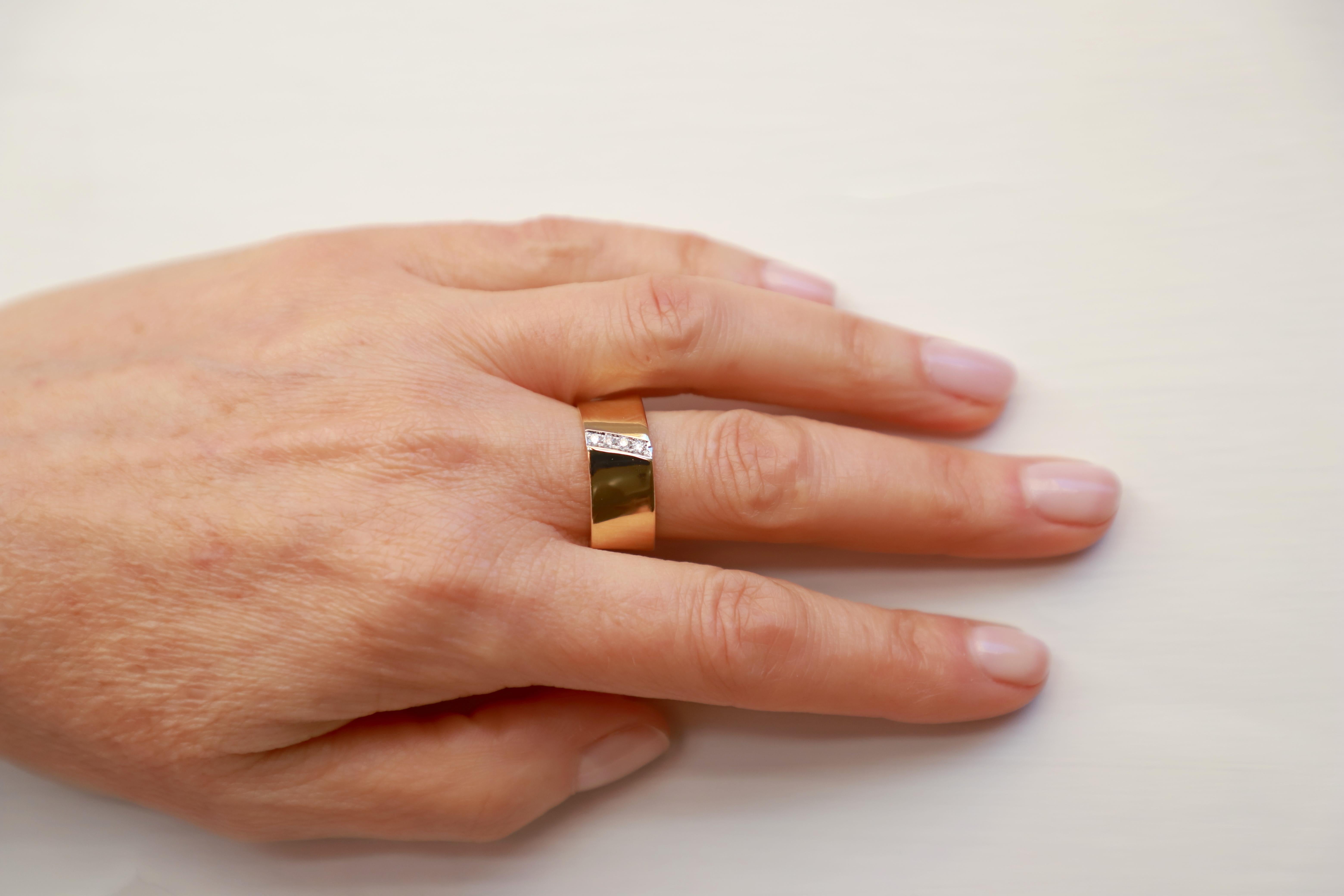 thick gold ring with stone