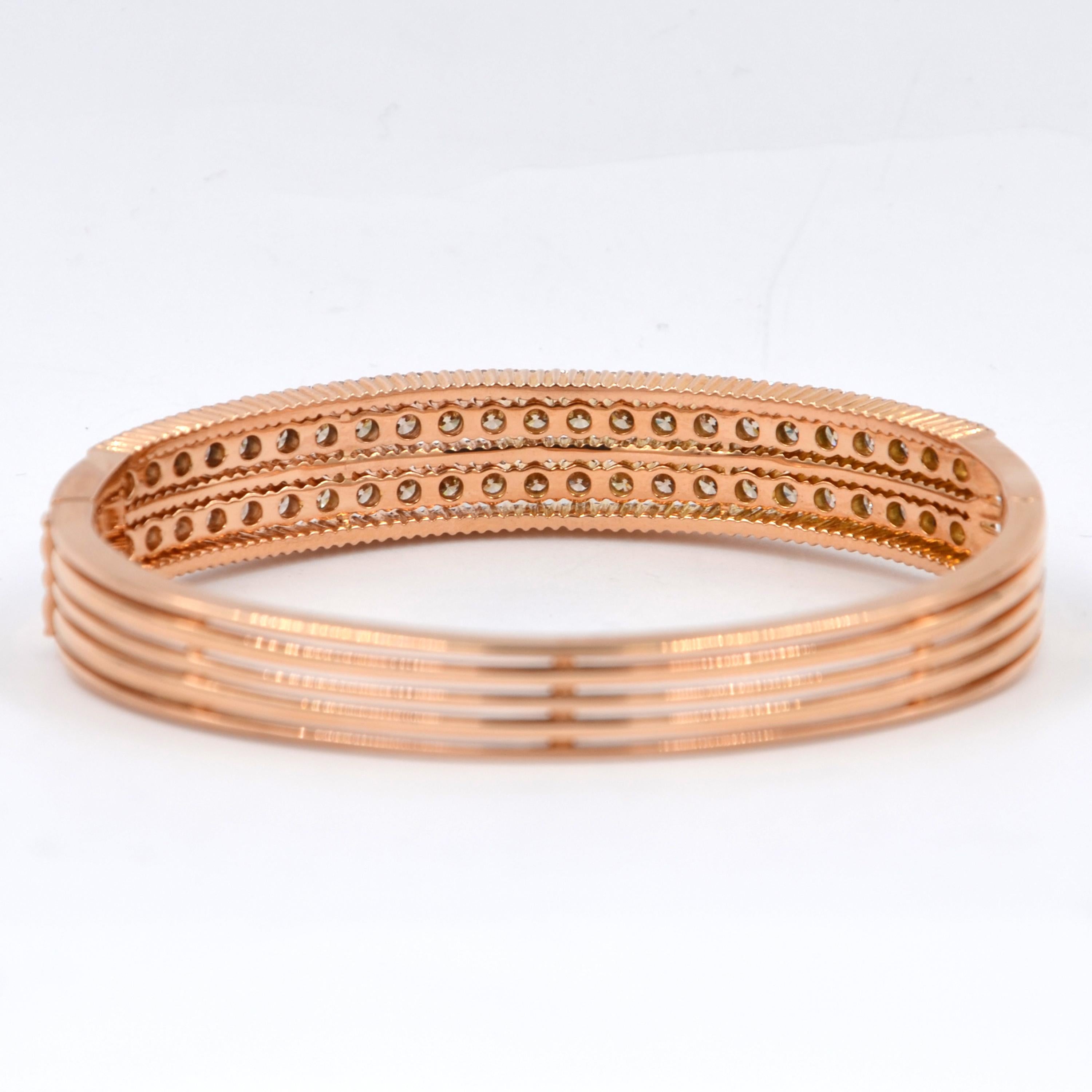 18 Karat Rose Gold Brown and White Diamonds Garavelli Bracelet In New Condition For Sale In Valenza, IT