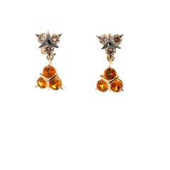 18 Karat Gelbgold Brown Diamanten und gelbe Saphire Garavelli Ohrringe