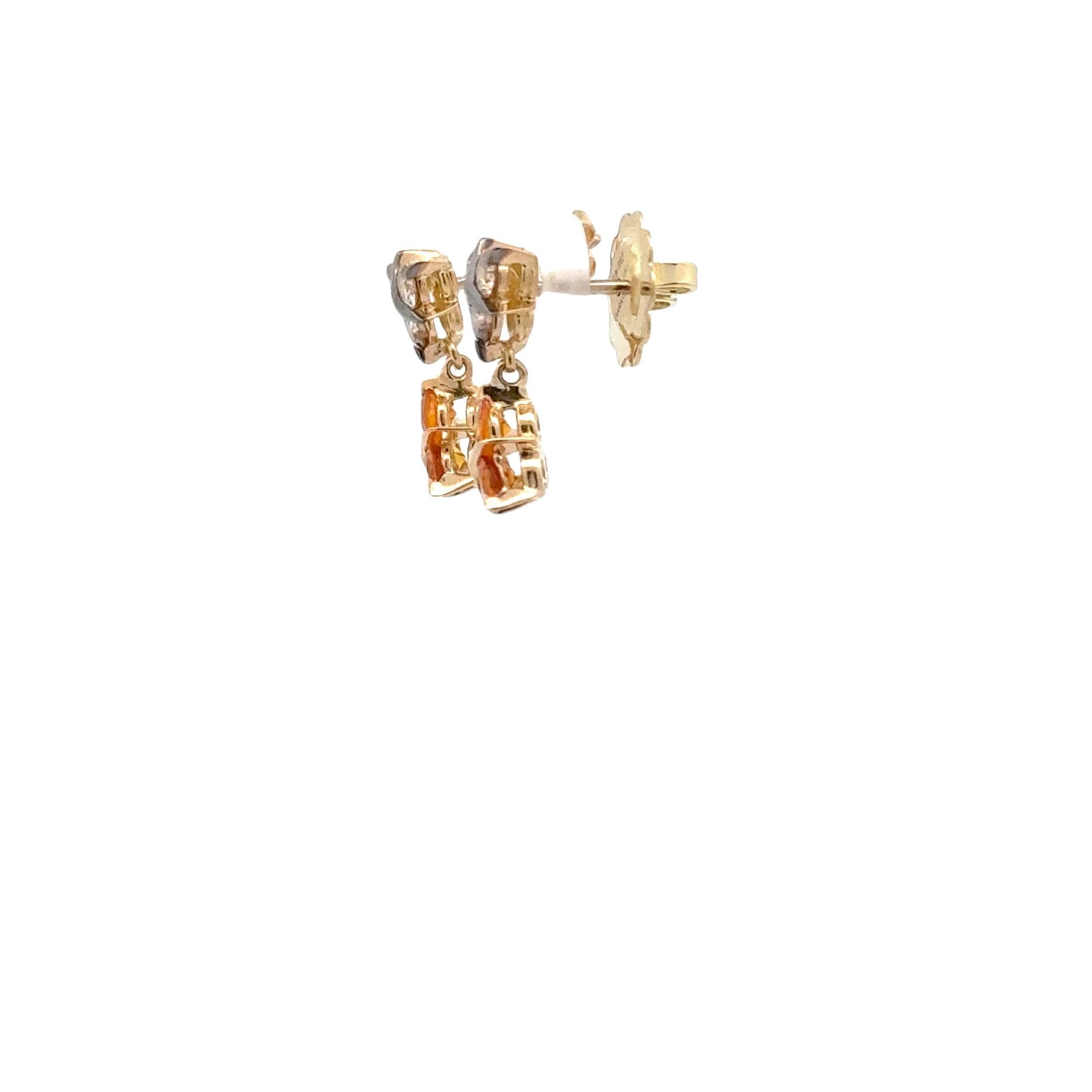 Contemporain Or jaune 18 carats Diamants Brown et saphirs jaunes Garavelli  Boucles d'oreilles en vente