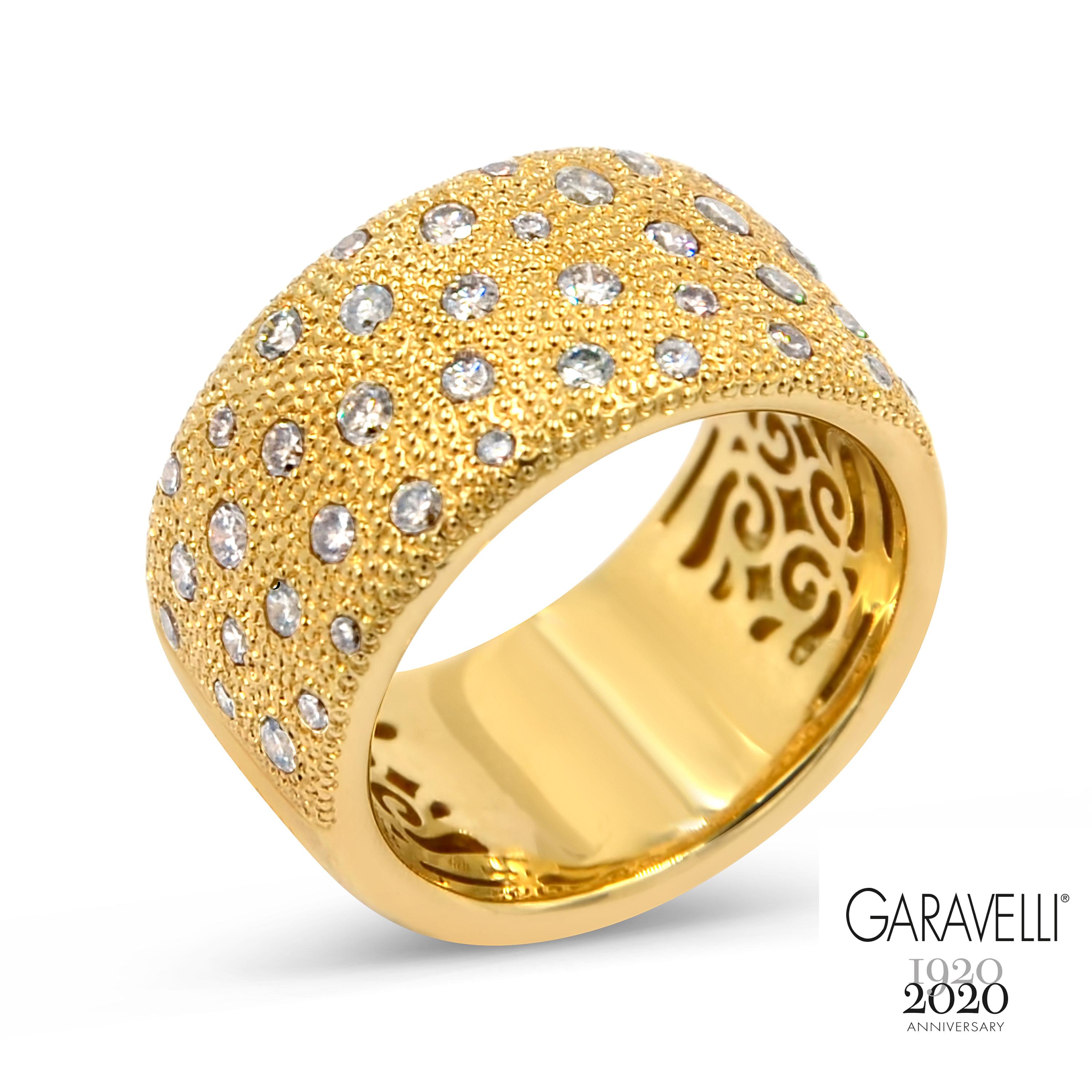 18 Karat Yellow Gold Brown Diamonds Garavelli Band Ring 5