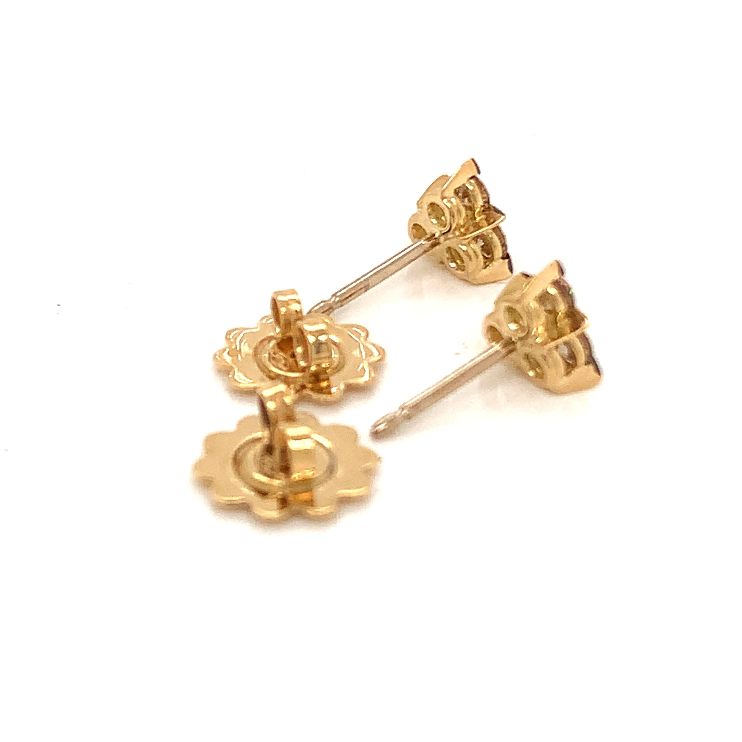 18 Karat Yellow Gold Brown Diamonds Garavelli Earrings For Sale 4