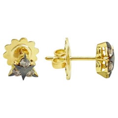 18 Karat Yellow Gold Brown Diamonds Garavelli Earrings