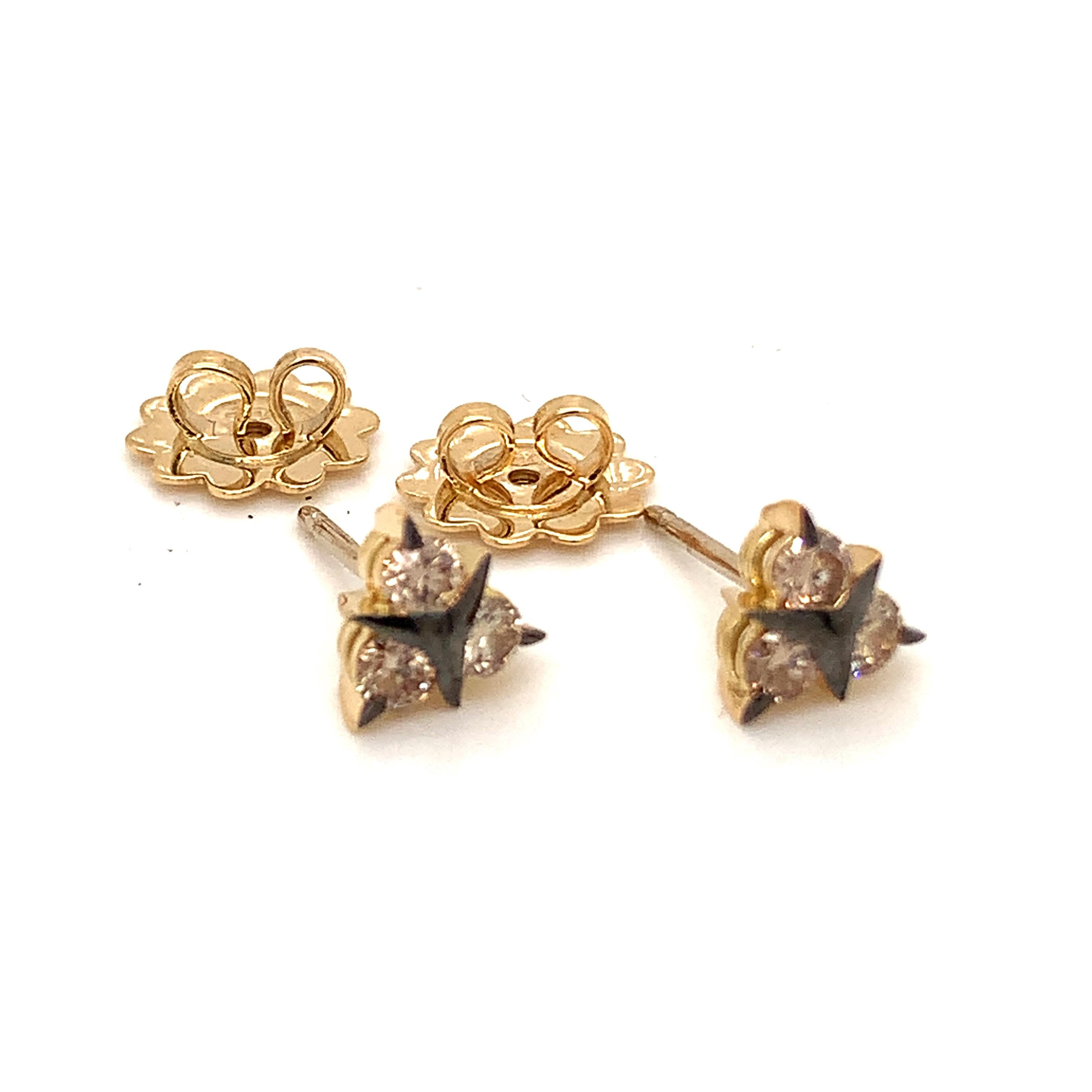 Contemporary 18 Karat Yellow Gold Brown Diamonds Garavelli Earrings For Sale