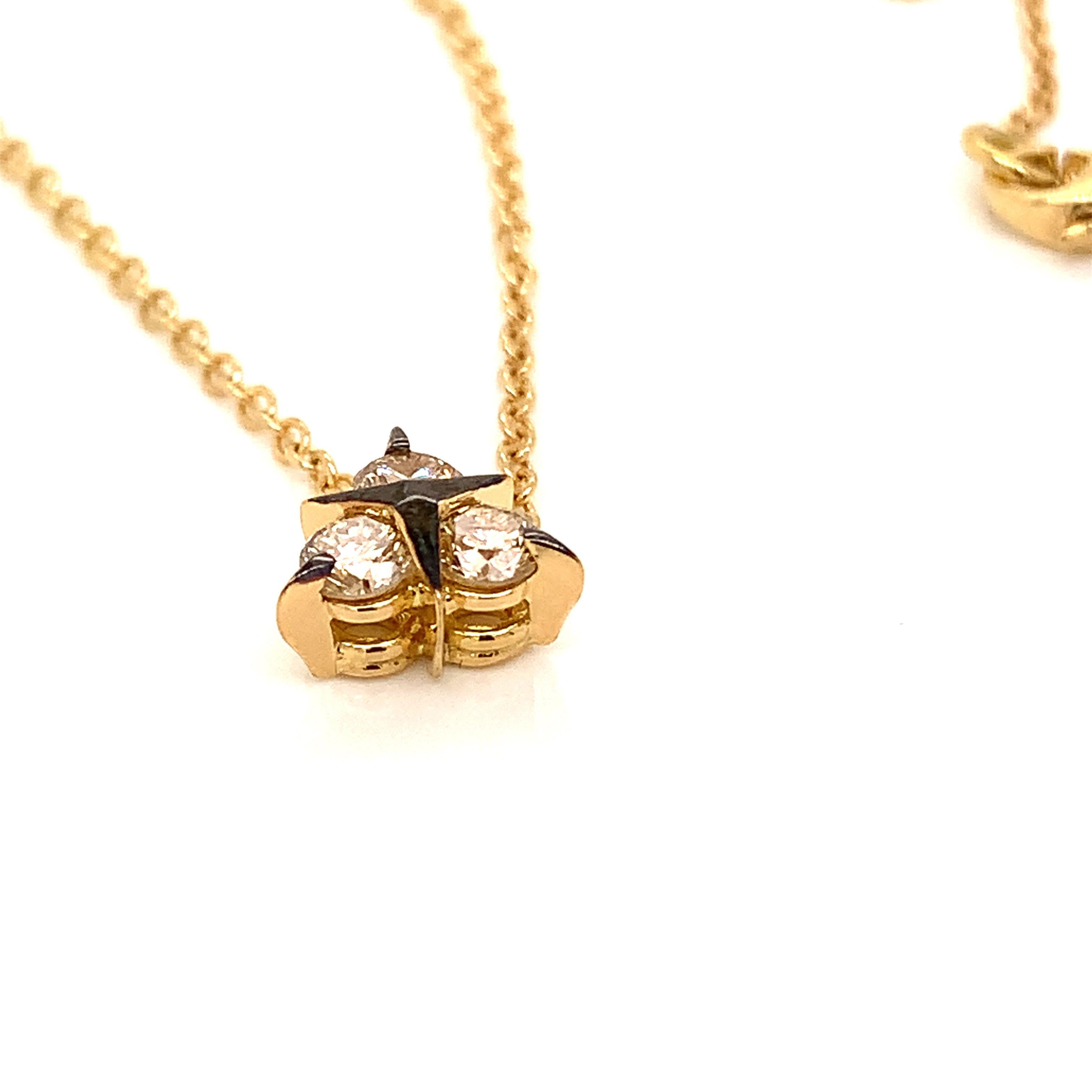 Garavelli Pendentif en or jaune 18 carats et diamants bruns avec chaîne Neuf - En vente à Valenza, IT