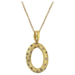 18 Karat Yellow Gold Brown Diamonds Garavelli Pendant with Chain
