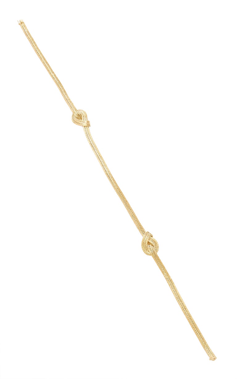 Contemporary 18 Karat Yellow Gold Buccellati Oro Double Knot Necklace For Sale