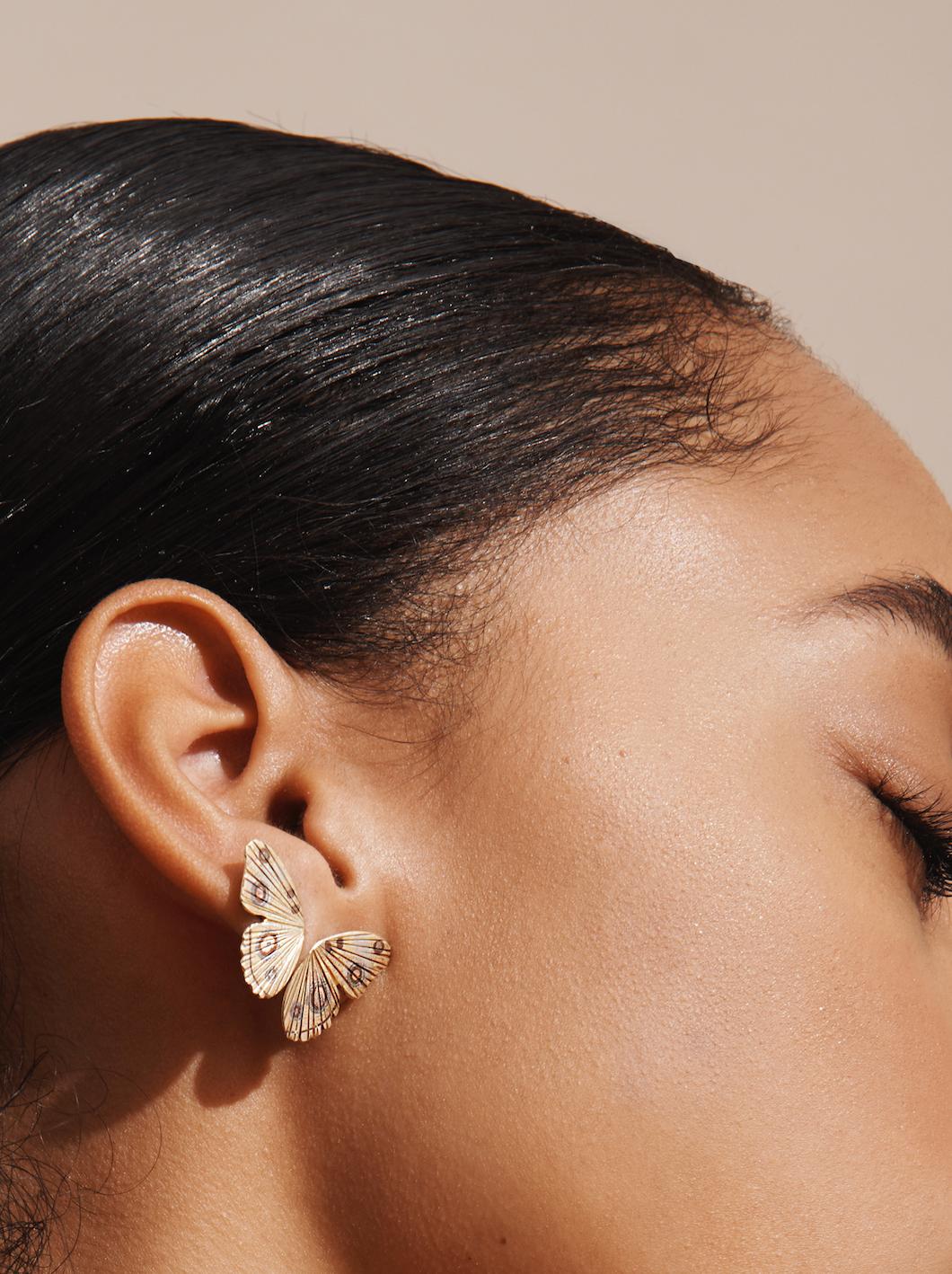 butterfly wing earrings studs