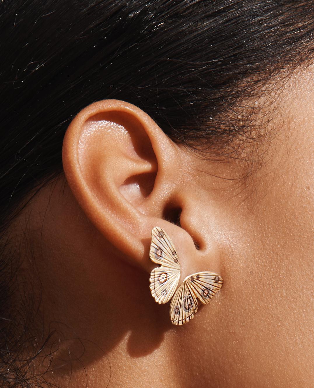 half butterfly wing earrings