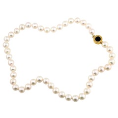 18 Karat Yellow Gold Bulgari Pearl Necklace