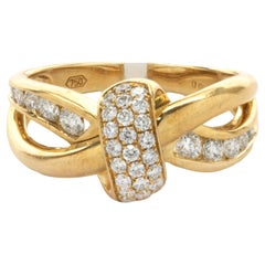 18 Karat Yellow Gold Bypass Knot Ring