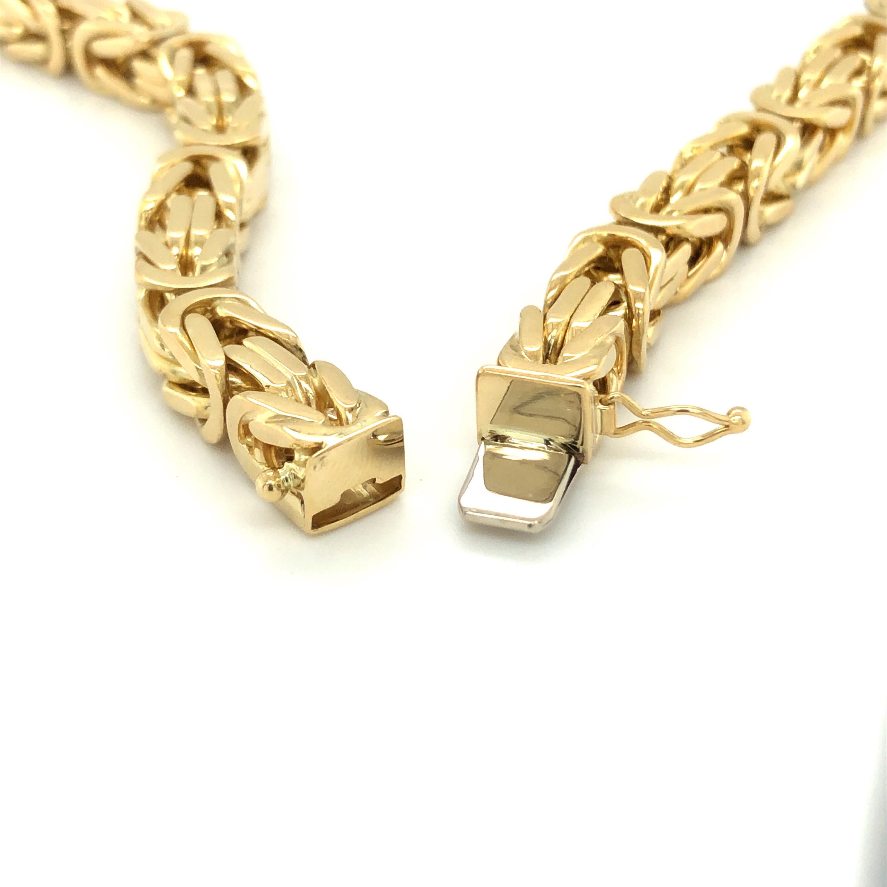 Contemporary 18 Karat Yellow Gold Byzantine Chain Necklace by Bucherer
