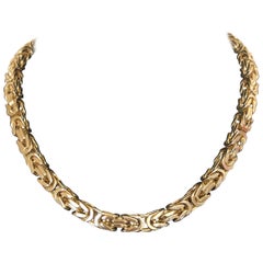 18 Karat Yellow Gold Byzantine Chain Necklace by Bucherer
