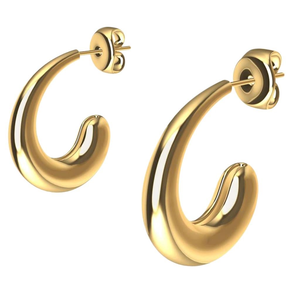 Boucles d'oreilles en forme de goutte d'eau C-Hoop en or jaune 18 carats en vente