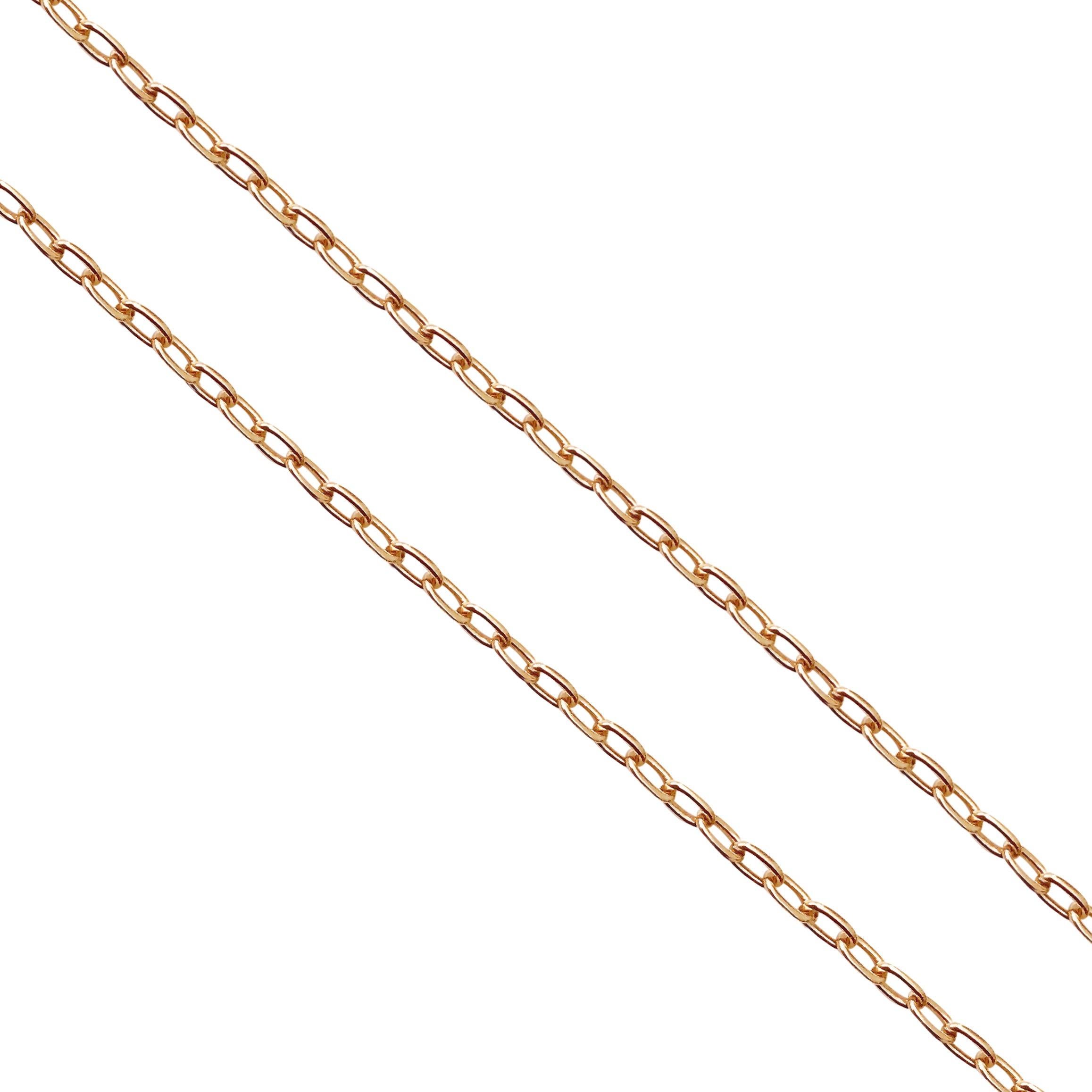 18 Karat Yellow Gold Cable Link Chain Necklace For Sale