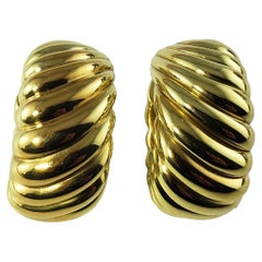 18 Karat Yellow Gold Cable Hoop Earrings