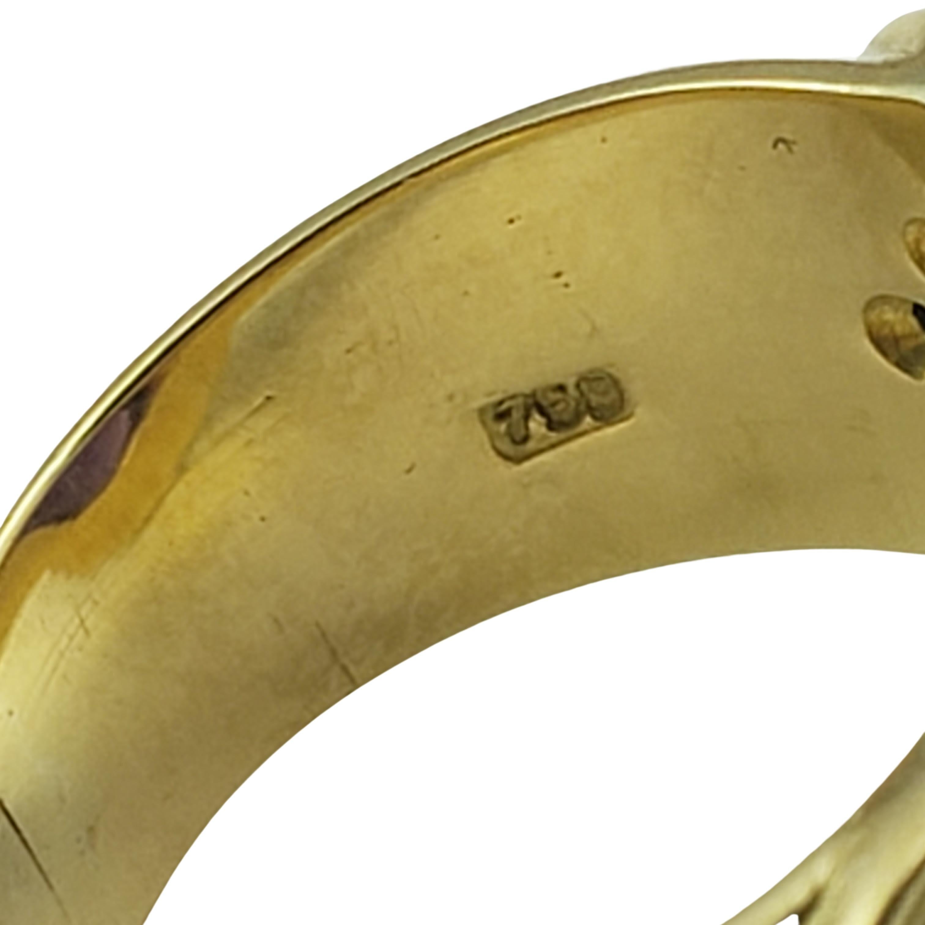 18 Karat Yellow Gold Cabochon Amethyst and Diamond Ring For Sale 1