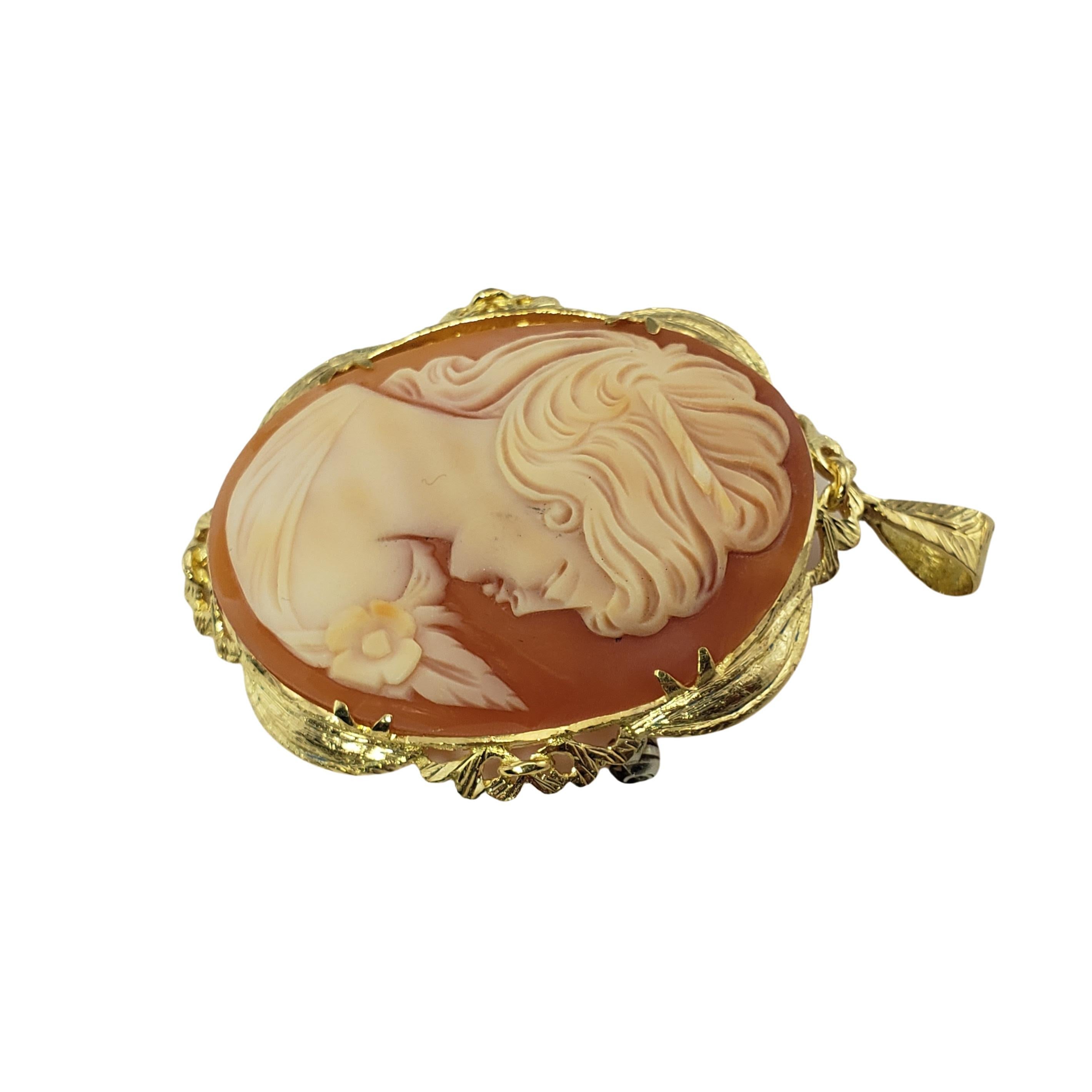 18 Karat Yellow Gold Cameo Brooch/Pendant In Good Condition For Sale In Washington Depot, CT