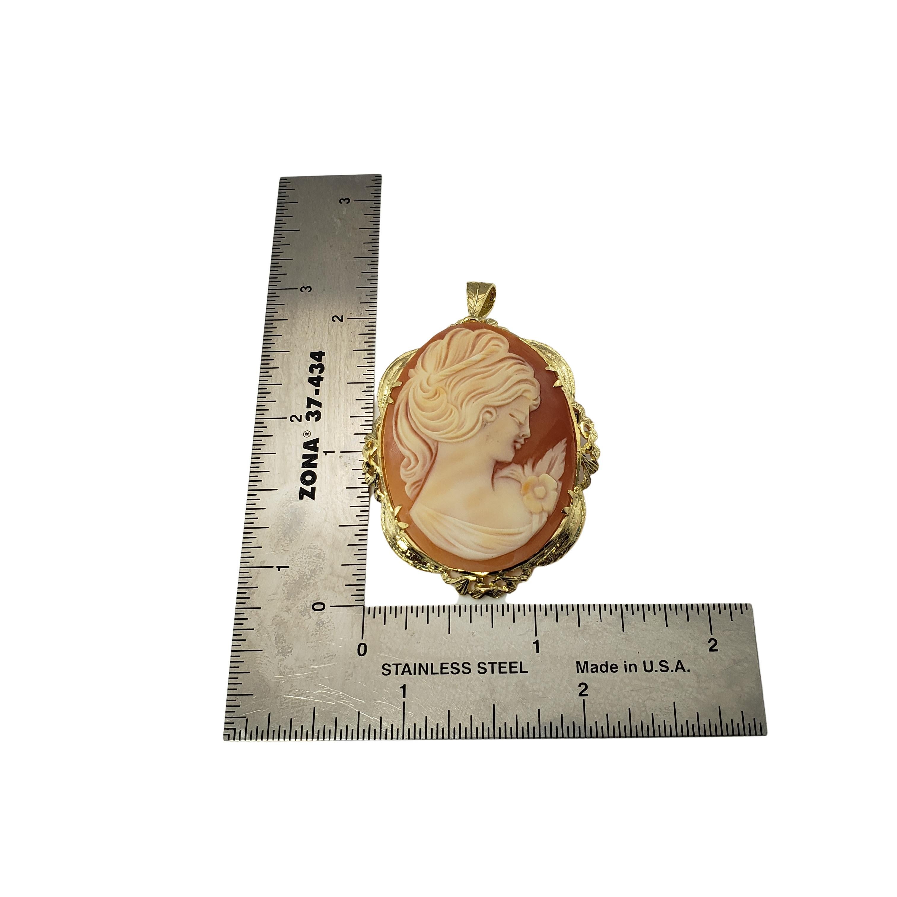 18 Karat Yellow Gold Cameo Brooch/Pendant For Sale 3